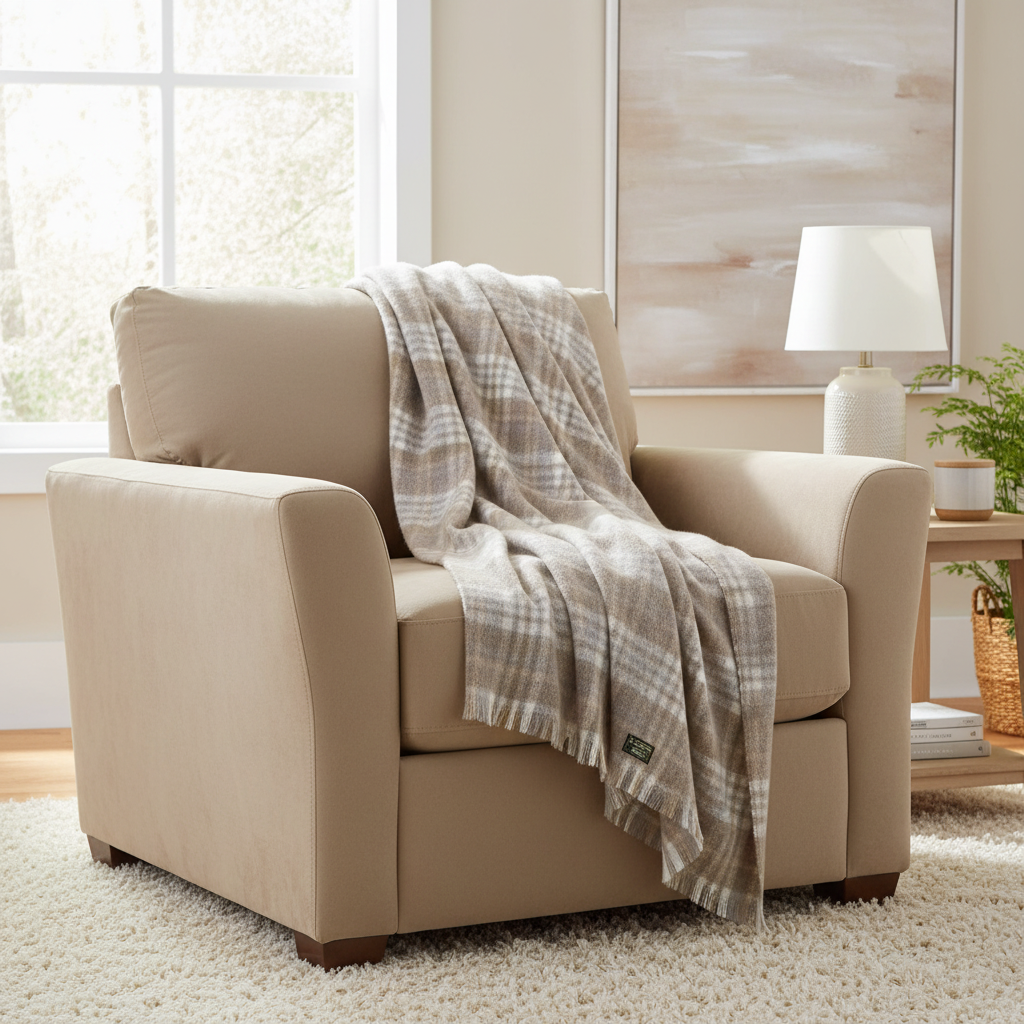 John Hanly Mohair Throw | Beige Natural