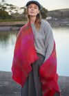 John Hanly Large Mohair Throw | Bright Red & Pink Check