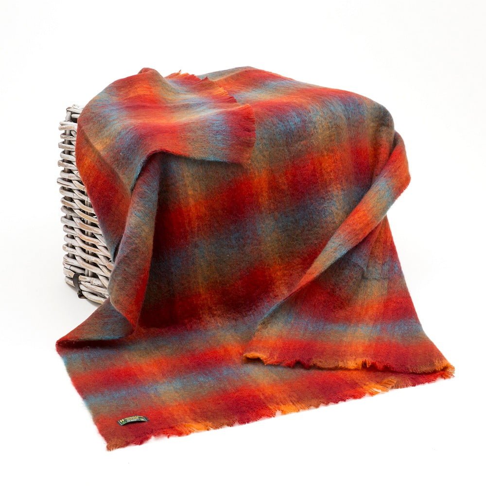 John Hanly Mohair Blanket | Orange Blue Yellow