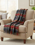 Large Irish Picnic Blanket | Grey Red Stewart