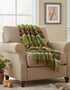 Large Irish Picnic Blanket | Green Orange Charcoal