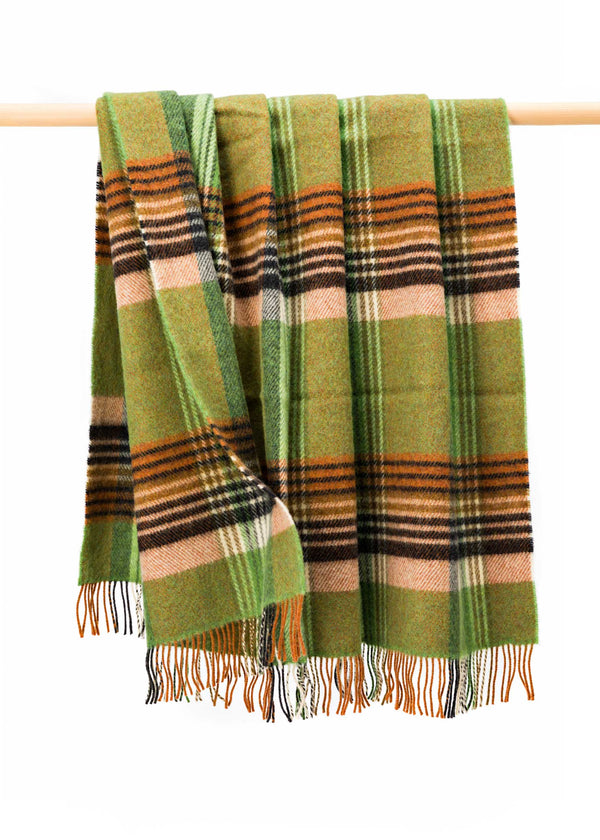 Large Irish Picnic Blanket | Green Orange Charcoal