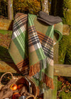 Large Irish Picnic Blanket | Green Orange Charcoal