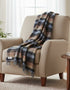 John Hanly Large Brown Charcoal Plaid Blanket