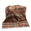 Large Irish Picnic Blanket Brown Orange and Blue Plaid