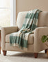 Large Irish Picnic Blanket White Sea Green Block