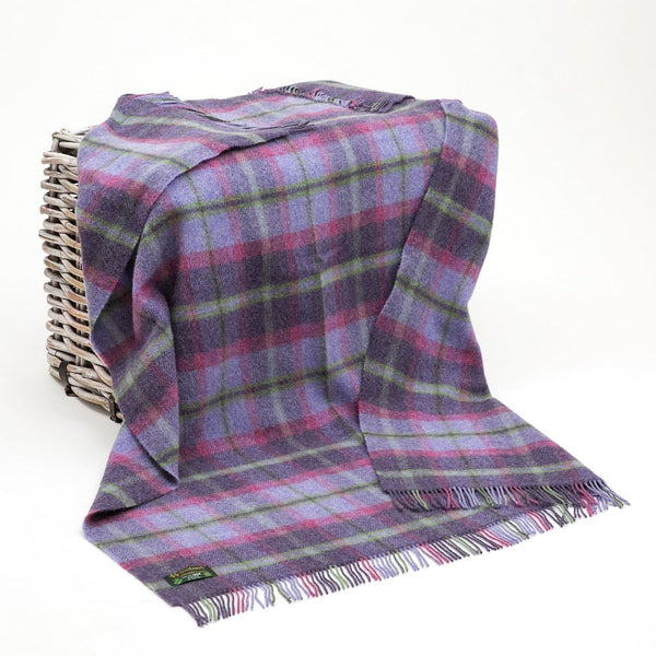 John Hanly Purple Pink and Green Tartan Blanket