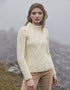 Ladies Aran Cable Knit Sweater | Natural