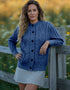 Ladies Aran Cardigan | Denim