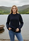 Ladies Donegal Roll Neck Sweater | Navy