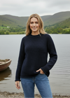 Ladies Donegal Roll Neck Sweater | Navy