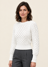 White sweater in three-quarter pose