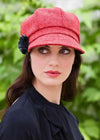 Ladies Mucros Newsboy Cap | Coral Tweed