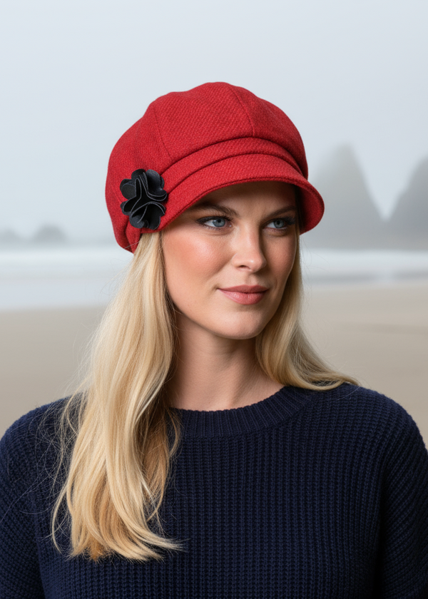 Ladies Red Mucros Newsboy