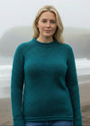 Ladies Roll Neck Fisherman Sweater | Turquoise