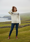 Ladies Slim-Fit Aran Fairisle Sweater - 100% Merino Wool | Natural