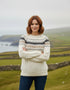 Ladies Slim-Fit Aran Fairisle Sweater - 100% Merino Wool