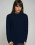 Ladies Slim-Fit Aran Sweater | Navy