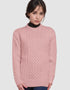 Ladies Slim-Fit Aran Sweater | Pink