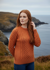 orange aran sweater
