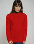 Ladies Slim-Fit Aran Sweater | Red
