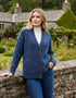 Ladies Donegal Tweed Cardigan with Pockets - Blue