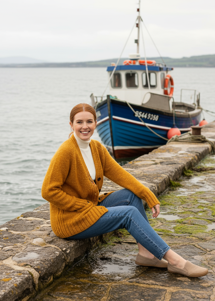 Ladies Tweed Cardigan | Sunflower