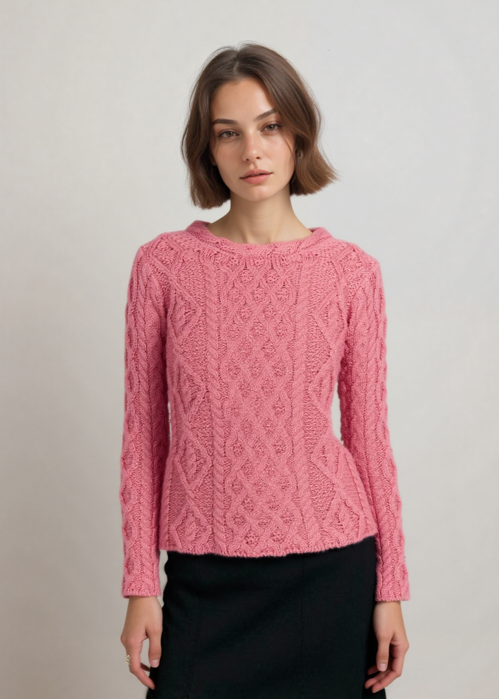 Lambay Aran Sweater | Rosa Pink