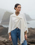 Lambswool Draped Shawl | Natural Cream Irish Knitwear