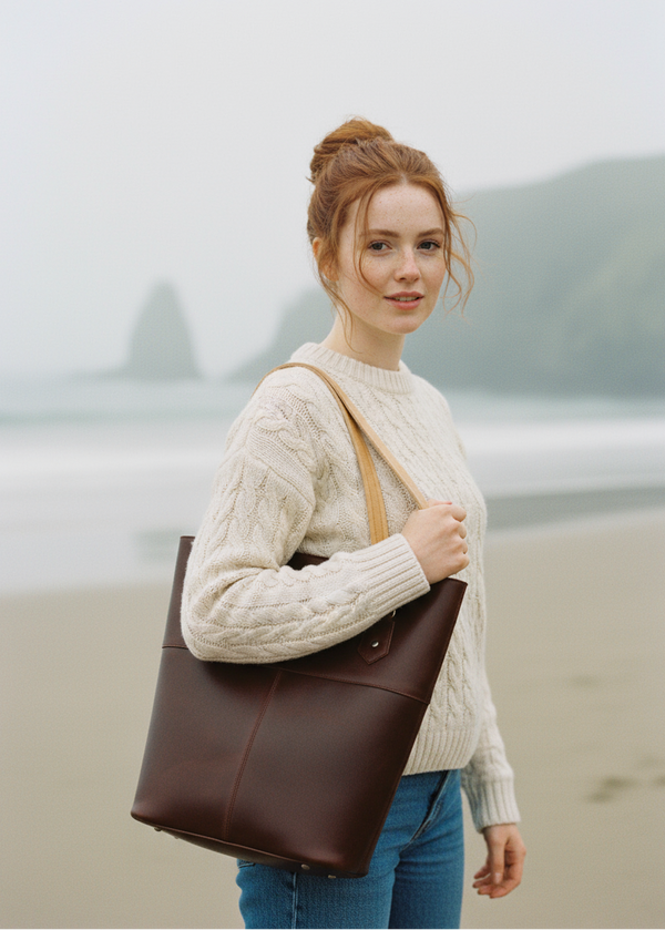 Lee River Brown Leather Tote Bag
