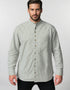Lee Valley Grandfather Shirt | Ivory Green Pin Stripe
