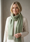 Luxurious Irish Lambswool Scarf in Green Melange