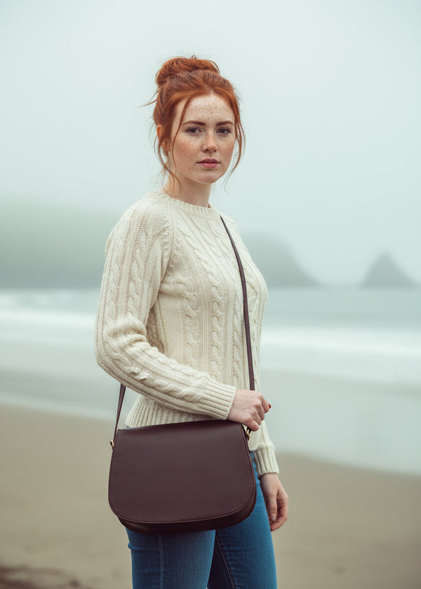 Luxury Irish Leather Saddle Bag - Brown