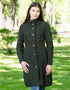 Aran Cable Knit Coat | Army Green