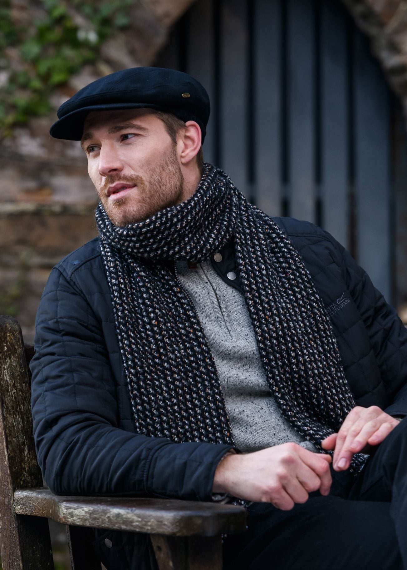 Mucros Atlantic Scarf | Black Brown