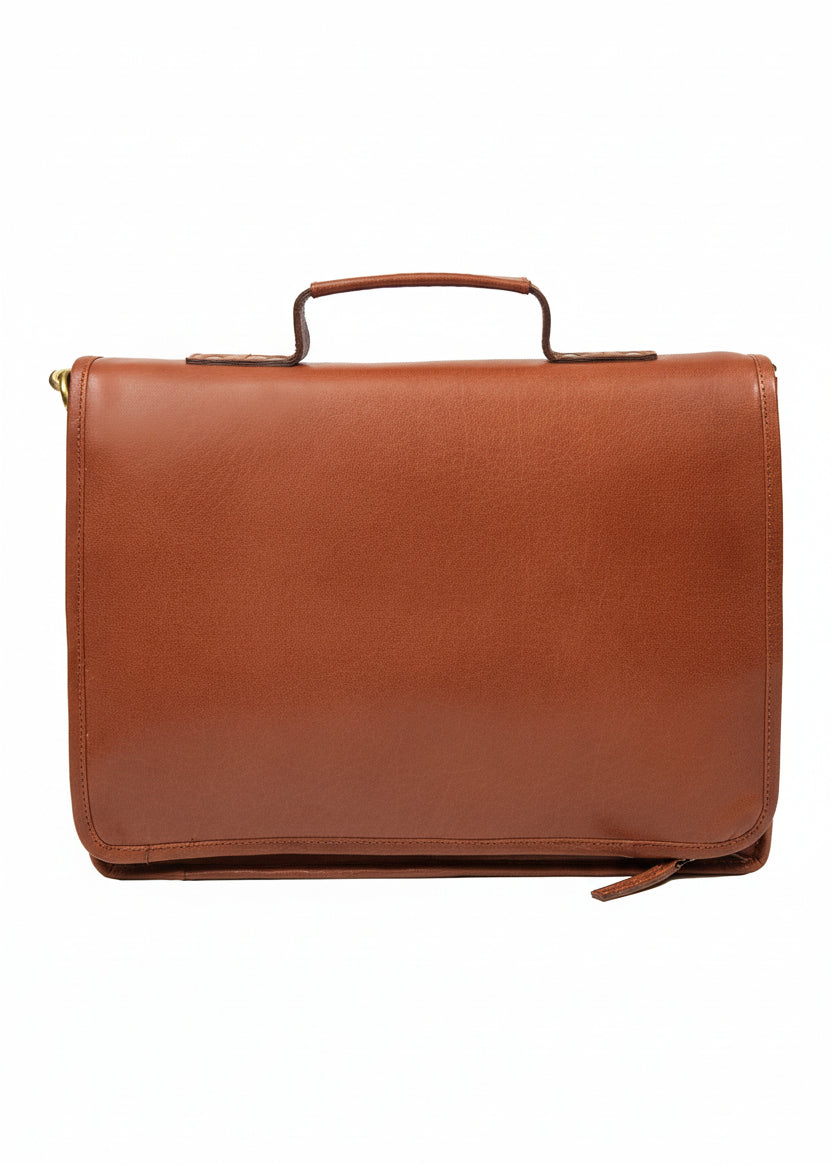 Tinnakeenly Leather Satchel Bag - Tan