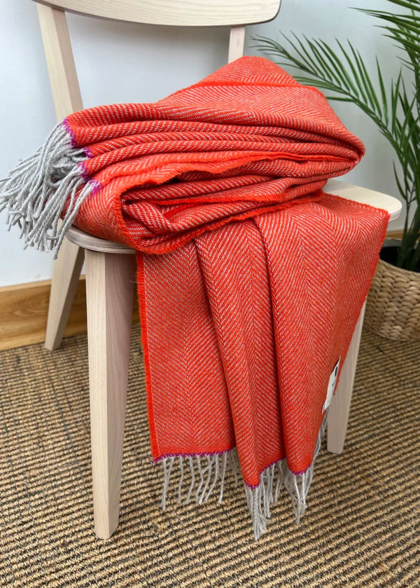 McNutt of Donegal Maude Herringbone Blanket Throw | Pure Irish Wool