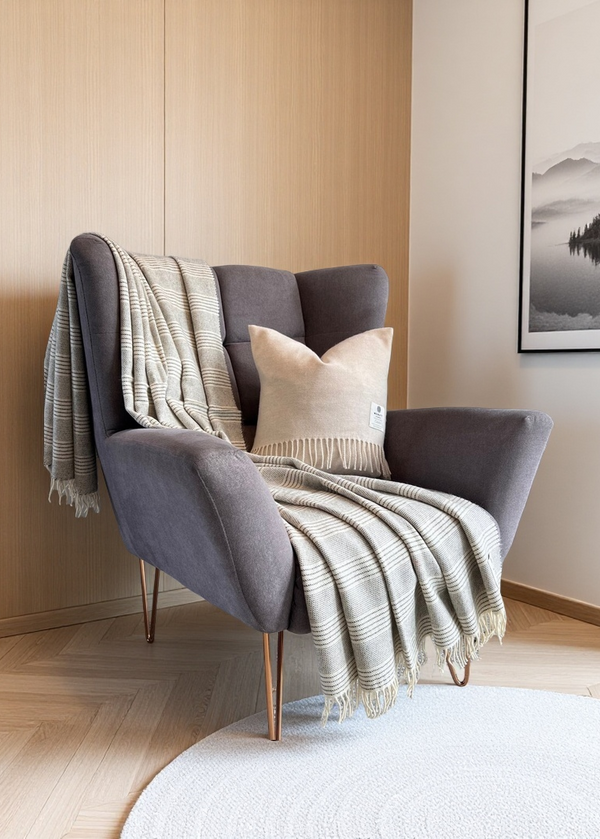 McNutt Alpaca Throw | Natural Stripe