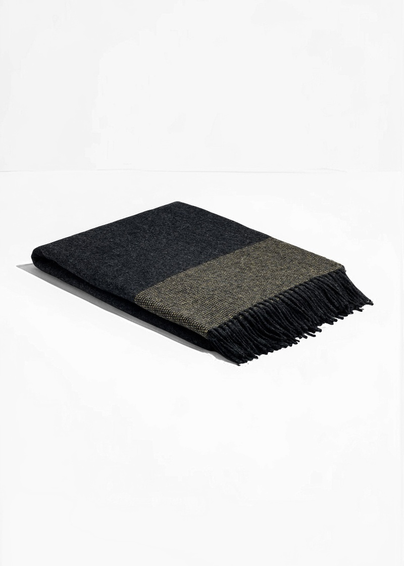 McNutt Cashmere Merino Throw | Charcoal Sunshine