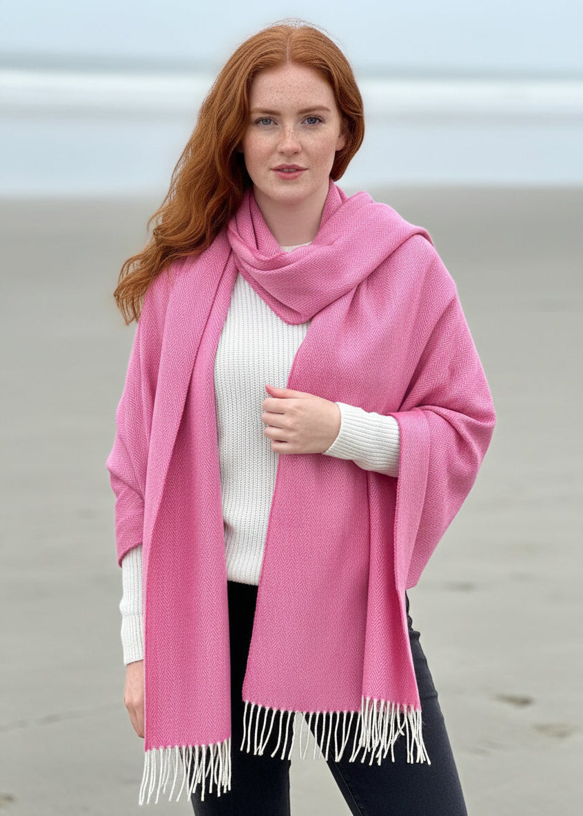McNutt Cashmere Merino Wrap | Rose