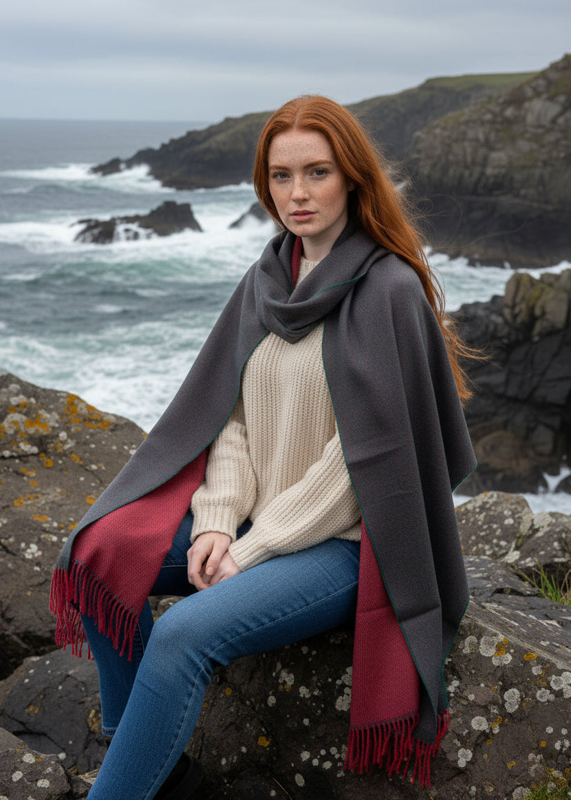 McNutt Cashmere Wrap | Alpine & Red