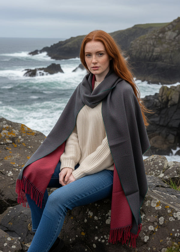 McNutt Cashmere Wrap | Alpine & Red