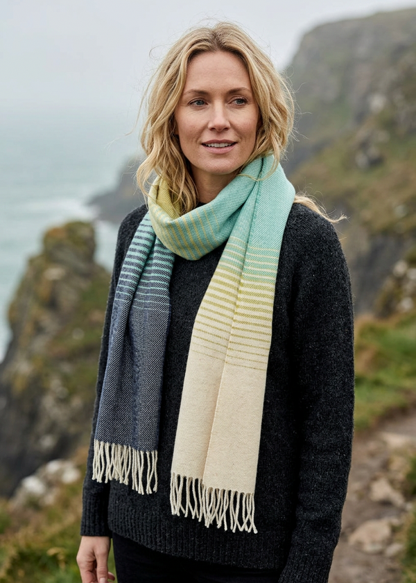 McNutt of Donegal Jasmine Ombré Lambswool Scarf | Pure Merino Wool