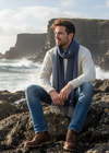 McNutt Lambswool Scarf | Navy Grey Reversible