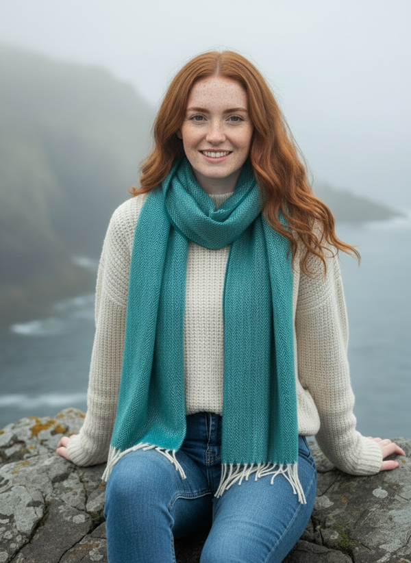 McNutt Lambswool Scarf | Tropical Green