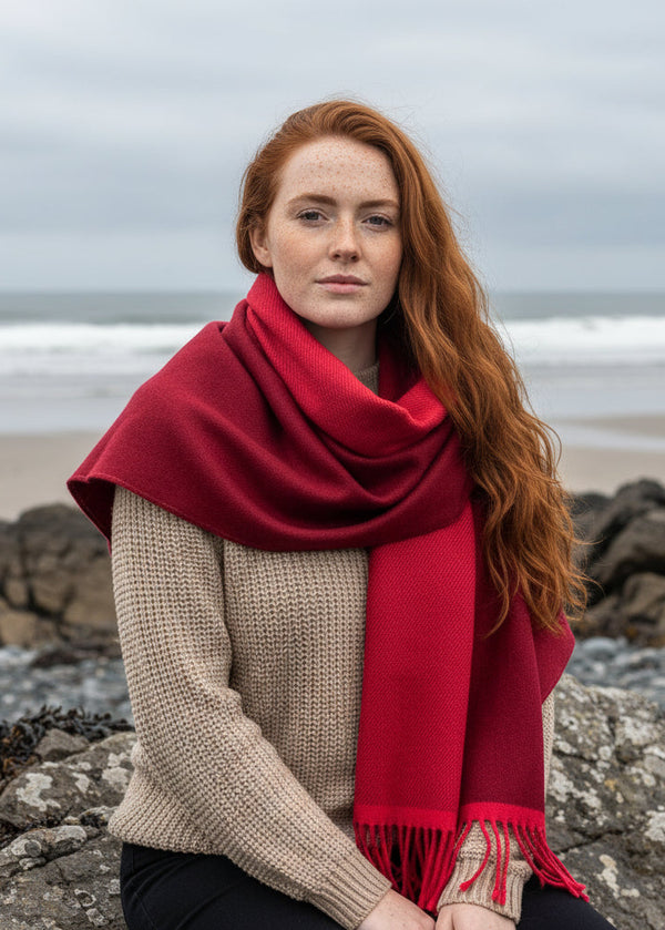 McNutt Lipstick Reversible Cashmere Wrap