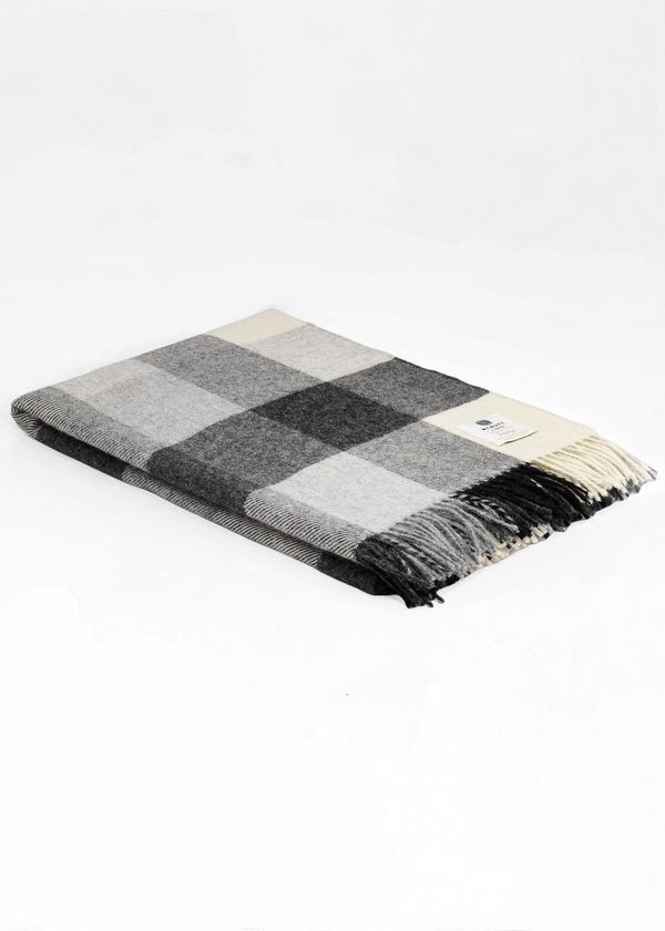 McNutt Wool Blanket | Gray Check