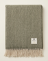 McNutt of Donegal Pure Wool Throw | Olive Green Herringbone - Clearance