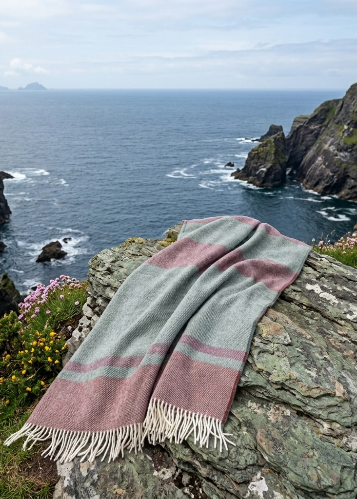McNutt of Donegal Pure Wool Throw | Winter Heather