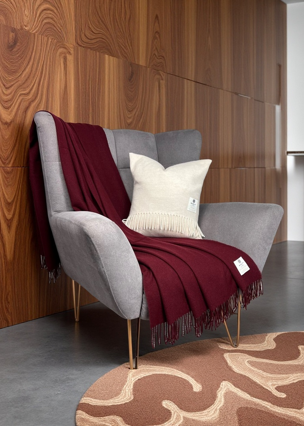 Mcnutt 100% Cashmere Throw | Claret